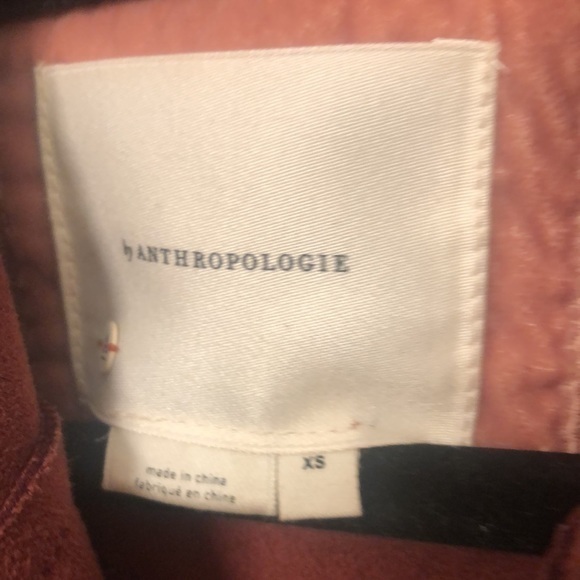 Anthropologie faux‎ suede polyester rust color double breasted & pocketed dress - Picture 7 of 7